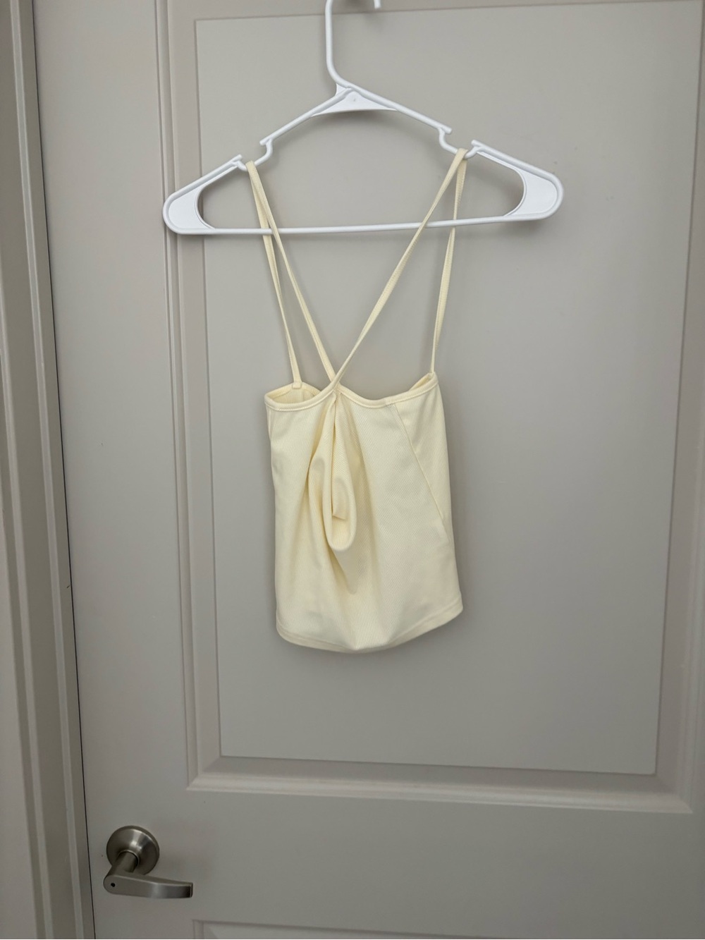 WeWoreWhat  Cami Crisscross Crop Top Butter Yellow NWT Size M